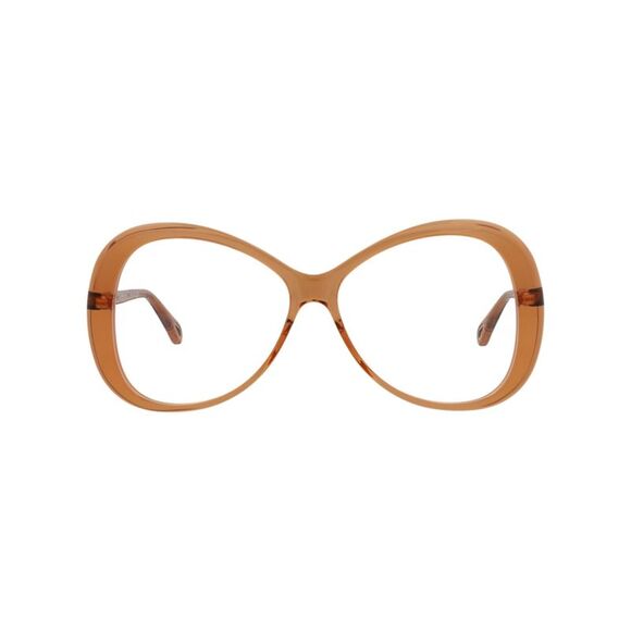 Chloé Round-Frame Bio Acetate Optical Frames Orange Womens - Picture 1 of 6